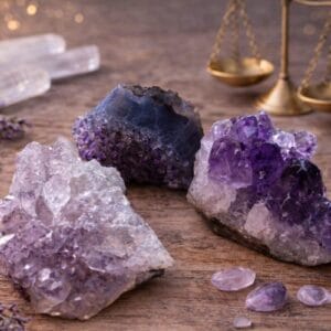 pierre d’améthyste brute naturelle cristaux violets
