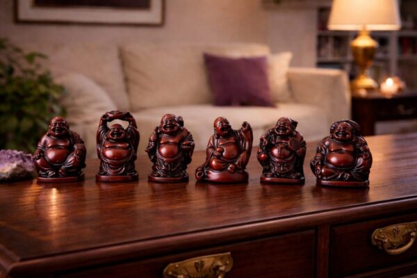 lot 6 bouddhas rieurs figurines porte bonheur