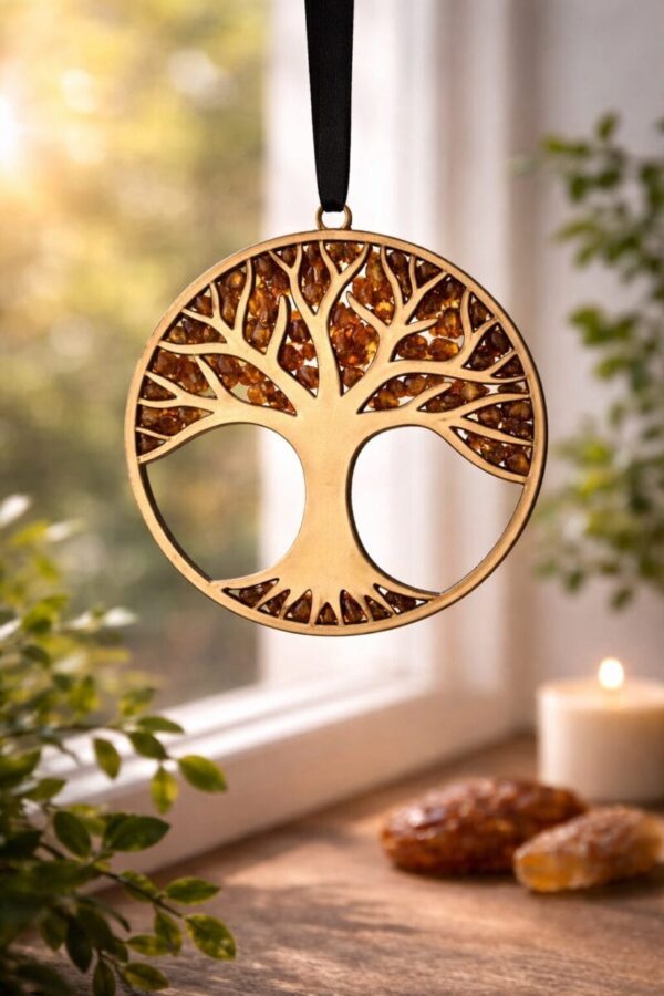 arbre de vie bois ambre baltique decoration spirituelle