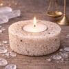 bougeoir rond cristal de roche naturel décoration pierre
