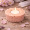 bougeoir quartz rose pierre naturelle chauffe plat