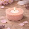 bougeoir quartz rose pierre naturelle chauffe plat