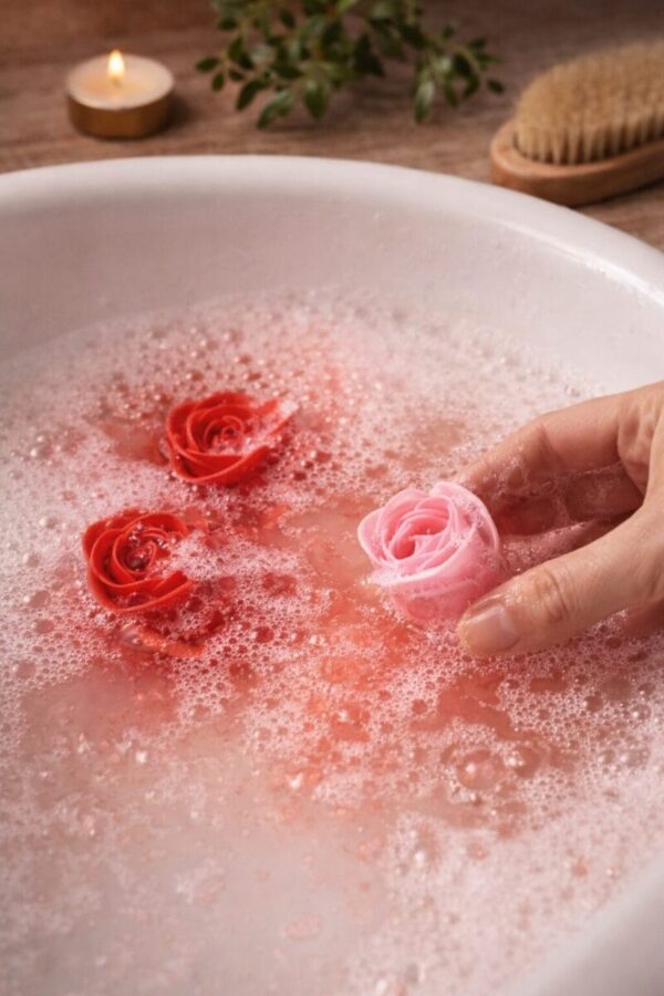 coffret roses savon parfumées cadeau romantique