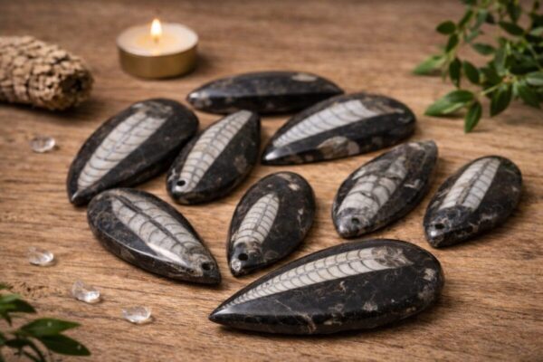 fossile orthocere pierre naturelle fossile